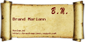 Brand Mariann névjegykártya