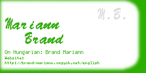 mariann brand business card